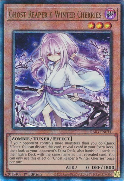 Ghost Reaper & Winter Cherries (Alternate Art) (PUR) - Quarter Century Bonanza YuGiOh trading card