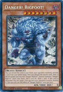 Danger! Bigfoot! (Alternate Art) (Secret Rare) - Quarter Century Bonanza #RA03-EN019 - Secret Rare YuGiOh Trading Card