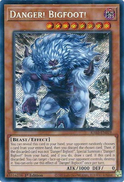 Danger! Bigfoot! (Alternate Art) (Secret Rare) - Quarter Century Bonanza YuGiOh trading card
