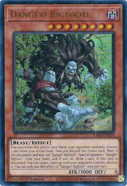 Danger! Bigfoot! (UR) trading card from Quarter Century Bonanza Danger! Bigfoot! (UR) - Quarter Century Bonanza YuGiOh trading card