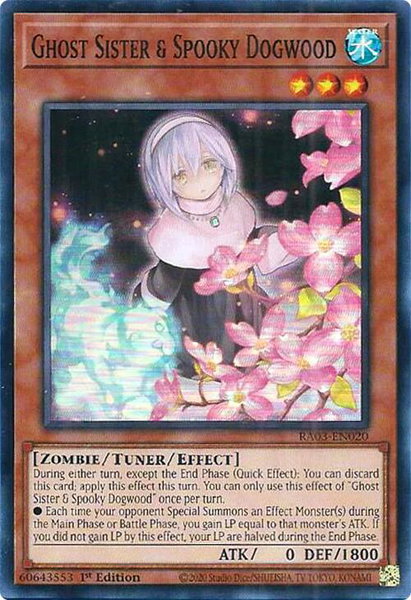 Ghost Sister & Spooky Dogwood (Alternate Art) trading card from Quarter Century Bonanza Ghost Sister & Spooky Dogwood (Alternate Art) - Quarter Century Bonanza YuGiOh trading card