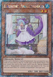 Laundry Dragonmaid (Platinum Secret Rare) - Quarter Century Bonanza #RA03-EN021 - Platinum Secret Rare YuGiOh Trading Card