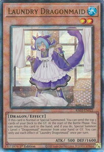 Laundry Dragonmaid (PUR) - Quarter Century Bonanza #RA03-EN021 - Prismatic Ultimate Rare YuGiOh Trading Card