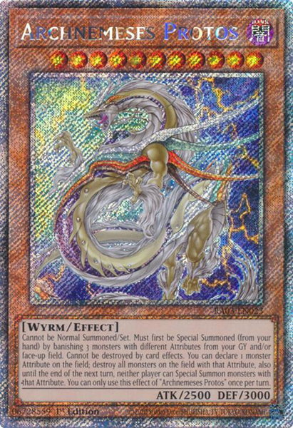 Archnemeses Protos (Platinum Secret Rare) - Quarter Century Bonanza YuGiOh trading card