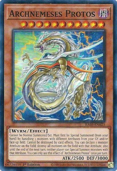 Archnemeses Protos trading card from Quarter Century Bonanza Archnemeses Protos - Quarter Century Bonanza YuGiOh trading card