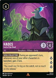 Hades - Lord of the Dead - Azurite Sea (6) #36/204 - Rare Disney Lorcana Trading Card