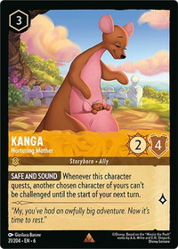 Kanga - Nurturing Mother - Azurite Sea (6) #21/204 - Rare Disney Lorcana Trading Card