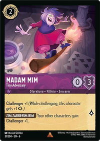 Madam Mim - Tiny Adversary - Azurite Sea (6) #37/204 - Rare Disney Lorcana Trading Card
