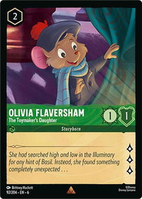 Olivia Flaversham - The Toymaker's Daughter - Azurite Sea (6) #92/204 - Rare Disney Lorcana Trading Card