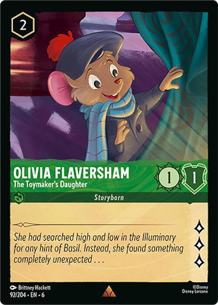 Olivia Flaversham - The Toymaker's Daughter - Azurite Sea Disney Lorcana trading card