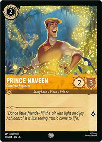 Prince Naveen - Carefree Explorer - Azurite Sea (6) #10/204 - Common Disney Lorcana Trading Card