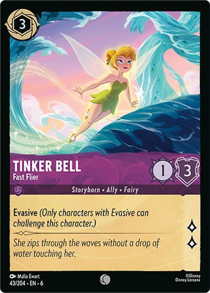 Tinker Bell - Fast Flier - Azurite Sea Disney Lorcana trading card