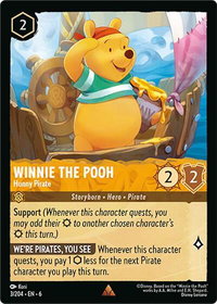 Winnie the Pooh - Hunny Pirate - Azurite Sea (6) #3/204 - Rare Disney Lorcana Trading Card