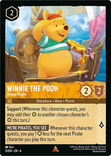 Winnie the Pooh - Hunny Pirate - Azurite Sea Disney Lorcana trading card