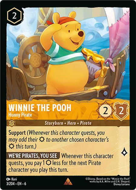 Winnie the Pooh - Hunny Pirate - Azurite Sea Disney Lorcana trading card