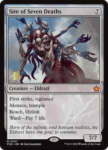 Sire of Seven Deaths - Prerelease Cards (PRE) #1s - Mythic Rare Magic: The Gathering Trading Card