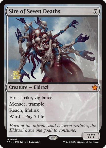 Sire of Seven Deaths - Prerelease Cards Magic: The Gathering trading card
