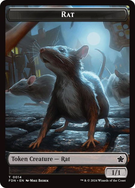 Rat (0014) // Zombie Double-Sided Token - Foundations Magic: The Gathering trading card