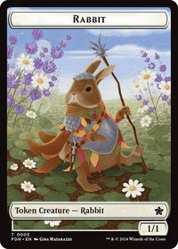 Rabbit // Soldier Double-Sided Token - Foundations (FDN) #5 // 6 - Token Magic: The Gathering Trading Card