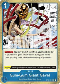 Gum-Gum Giant Gavel (Jolly Roger Foil) - Premium Booster -The Best- (PRB-01) #OP03-055 - Common One Piece Trading Card