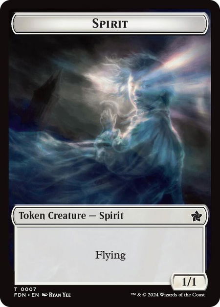 Spirit // Cat (0001) Doubled-Sided Token - Foundations Magic: The Gathering trading card