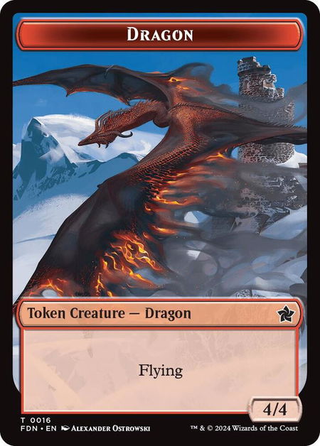 Dragon (0016) // Dragon (0017) Doubled-Sided Token - Foundations Magic: The Gathering trading card