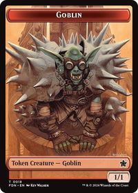 Goblin // Zombie Doubled-Sided Token - Foundations (FDN) #18 // 15 - Token Magic: The Gathering Trading Card