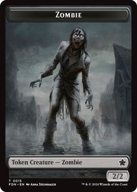 Zombie // Insect Doubled-Sided Token - Foundations (FDN) #15 // 21 - Token Magic: The Gathering Trading Card