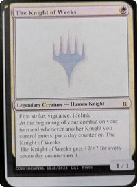 The Knight of Weeks - Un-Known Event Playtest Cards  #null - Promo Magic: The Gathering Trading Card