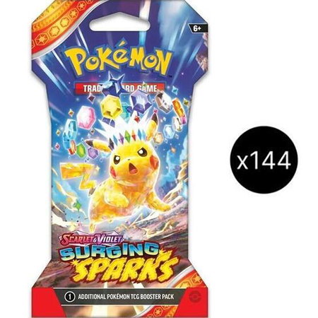Surging Sparks Sleeved Booster Pack Case trading card from SV08: Surging Sparks Surging Sparks Sleeved Booster Pack Case - SV08: Surging Sparks Pokémon trading card
