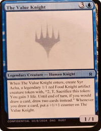The Value Knight - Un-Known Event Playtest Cards  #null - Promo Magic: The Gathering Trading Card