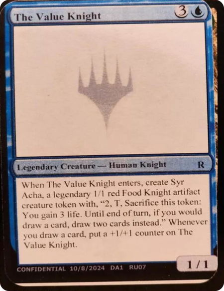 The Value Knight - Un-Known Event Playtest Cards Magic: The Gathering trading card