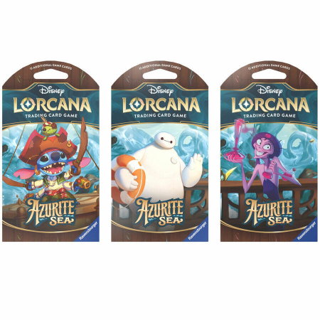 Disney Lorcana: Azurite Sea Sleeved Booster Pack Art Bundle [Set of 3] - Azurite Sea Disney Lorcana trading card