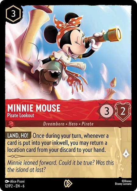 Minnie Mouse - Pirate Lookout - Disney Lorcana Promo Cards Disney Lorcana trading card