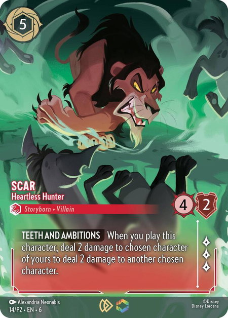 Scar - Heartless Hunter (Store Championship) - Disney Lorcana Promo Cards Disney Lorcana trading card