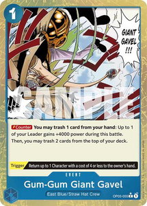 Gum-Gum Giant Gavel (Textured Foil) - Premium Booster -The Best- (PRB-01) #OP03-055 - Common One Piece Trading Card