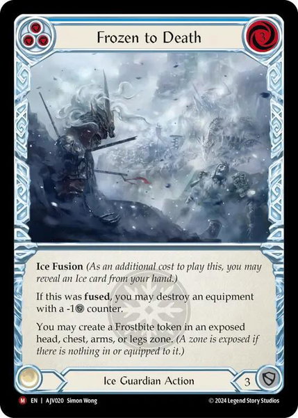 Frozen to Death - Armory Deck: Jarl Vetreidi Flesh and Blood trading card