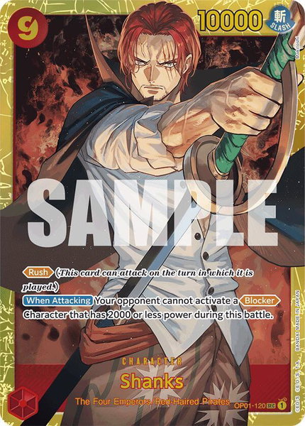 Shanks (OP01-120) (Reprint) trading card from Premium Booster -The Best- Shanks (OP01-120) (Reprint) - Premium Booster -The Best- One Piece trading card