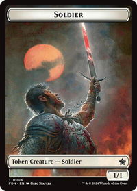 Soldier // Faerie Double-Sided Token - Foundations (FDN) #6 // 9 - Token Magic: The Gathering Trading Card