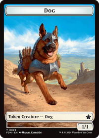 Dog // Beast (0032) Double-Sided Token - Foundations (FDN) #29 // 32 - Token Magic: The Gathering Trading Card