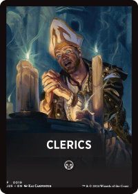 Clerics Theme Card - Foundations Jumpstart (J25) #19 - Token Magic: The Gathering Trading Card