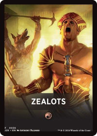 Zealots Theme Card - Foundations Jumpstart (J25) #36 - Token Magic: The Gathering Trading Card