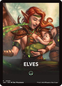 Elves Theme Card - Foundations Jumpstart (J25) #40 - Token Magic: The Gathering Trading Card