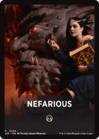 Nefarious Theme Card - Foundations Jumpstart (J25) #24 - Token Magic: The Gathering Trading Card