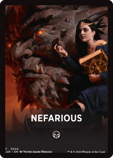 Nefarious Theme Card trading card from Foundations Jumpstart Nefarious Theme Card - Foundations Jumpstart Magic: The Gathering trading card