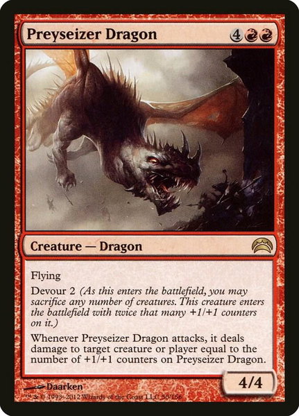 Preyseizer Dragon trading card from Planechase 2012 Preyseizer Dragon - Planechase 2012 Magic: The Gathering trading card