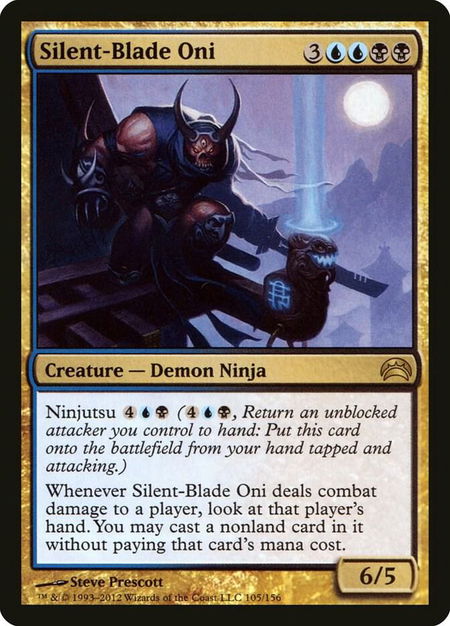 Silent-Blade Oni - Planechase 2012 Magic: The Gathering trading card