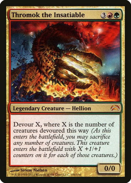 Thromok the Insatiable trading card from Planechase 2012 Thromok the Insatiable - Planechase 2012 Magic: The Gathering trading card