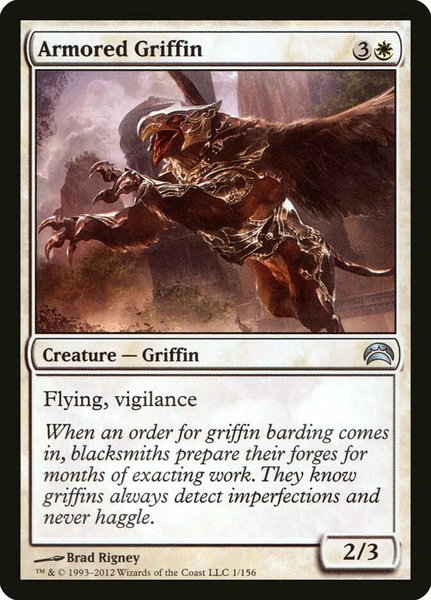 Armored Griffin trading card from Planechase 2012 Armored Griffin - Planechase 2012 Magic: The Gathering trading card