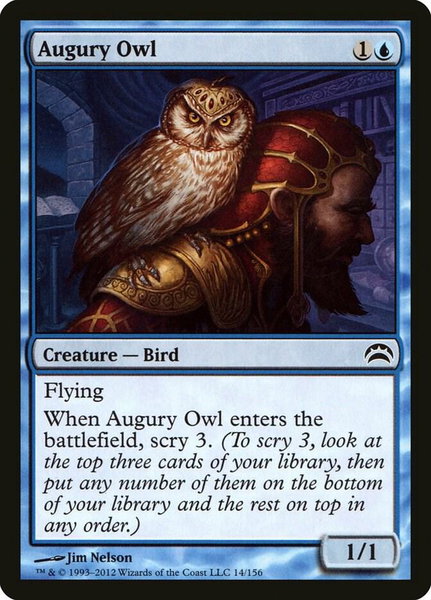 Augury Owl trading card from Planechase 2012 Augury Owl - Planechase 2012 Magic: The Gathering trading card